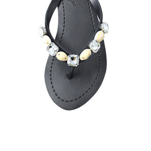 Infradito con zeppa media e pietre Shell Beach - Product Image 1