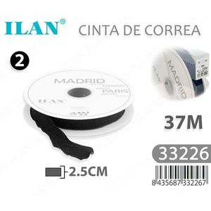 Sangle de ceinture ILAN 2,5 cm noire 37M Madrid Paris Londres en tissu - Product Image 3
