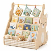 Étagère à livres en bois pour garderie, préscolaire, maternelle, rangement de classe, présentoir de lecture, mobilier de bibliothèque pour l'apprentissage précoce