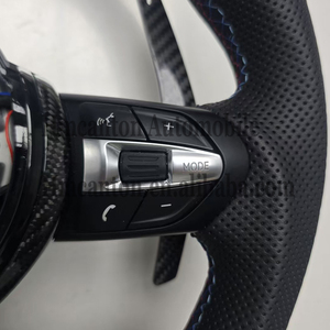 Volant de direction pratique en fibre de carbone et cuir avec LED, en promotion, pour BMW Série 3, Série 5, F10, F20, F30, F90, F01, F02 - Product Image 2