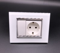 Interrupteur électrique Niva, panneau en verre, norme européenne et italienne, interrupteur intelligent, interrupteurs muraux et prise