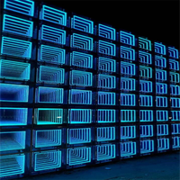 Tunnel led 3d personnalisé miroir infini mille couches abîme miroir couleur néon miroir infini