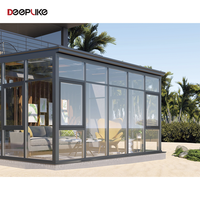Invernadero Moderno con Marco de Aluminio y Cristal, Directo de Fábrica, con Ventanas y Puerta para Villa