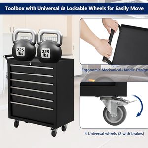 24-inch 7-Ngăn Kéo Cán công cụ ngực tổ chức có thể tháo rời đầu có khóa bánh xe trượt ngăn kéo cần thiết nhà để xe hội thảo tủ - Product Image 4