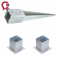 Poteau d'ancrage de clôture à tarière directe d'usine HLM 2 "x 2" Support de poteau de clôture Ancre de poteau d'ancrage au sol