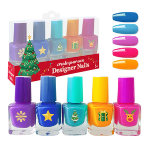 Jeu <span class=keywords><strong>de</strong></span> cosmétiques bricolage personnalisé <span class=keywords><strong>pour</strong></span> <span class=keywords><strong>filles</strong></span>, jouets <span class=keywords><strong>de</strong></span> <span class=keywords><strong>salon</strong></span> <span class=keywords><strong>de</strong></span> <span class=keywords><strong>manucure</strong></span>, ensemble <span class=keywords><strong>de</strong></span> vernis à ongles 5 couleurs <span class=keywords><strong>pour</strong></span> enfants - Product Image 2