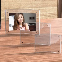 Cadre photo incurvé en acrylique fait main pour affichage magnétique double face réglable avec options de taille et de logo personnalisées