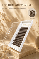 Extensions de cils en grappe 5D Flora Brown, 100% faites à la main, matériau BSF, naturelles et douces, 12mm, option logo personnalisé, 100/paquet, vente en gros