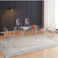 Table de bureau en acrylique de haute qualité en gros, table à manger transparente, mobilier de bureau en acrylique
