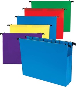 Letter Size 30 Pack Extra Capacity Reinforced Letter Size Hanging Folders With 1 Inch Expansion, 1/5 Cut Adjustable Tab Inserts For Office, School, Home Supplies, Assorted Colors Hanging File Folders