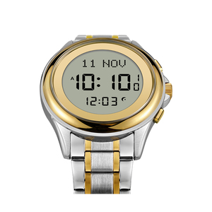 Tùy chỉnh Arabic quay số thép không gỉ sang trọng Mens thạch anh xem LCD hiển thị GPS navigation Đồng hồ báo thức IP67 không thấm nước qibla đồng hồ - Product Image 4