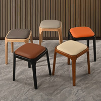 Chaises de salle à manger en bois massif, style nordique minimaliste, luxe moderne, 2, 4, 6, 8, 10 places, pour intérieur, cuisine, hôtel, design empilable en cuir