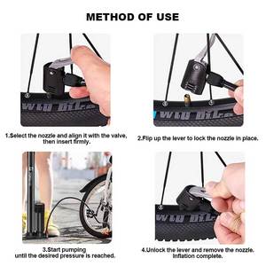Pompe à pied pour vélo avec manomètre, valve universelle pour usage en atelier <span class=keywords><strong>de</strong></span> vélo, vente en gros - Product Image 5