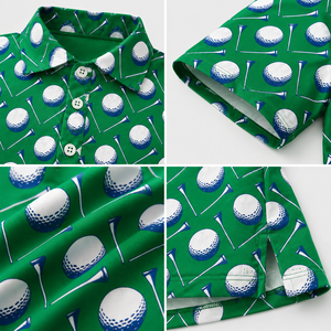 Camiseta Polo Personalizada con Estampado de Pelota de Golf y Tee para Hombre, de Secado Rápido, Elástica, OEM, ODM, Fabricante de Ropa de Golf de Marca Privada - Product Image 3