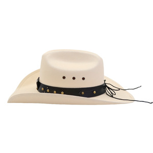 Chapeau de paille de cowboy <span class=keywords><strong>N134</strong></span> pour femmes et hommes, chapeau de protection solaire en paille de papier avec bande décorative en forme de taureau pour les vacances et les activités de plein air - Product Image 5