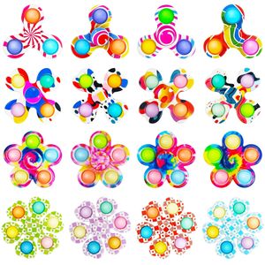 Printed Silicone Finger Spinner Fidget Toy 3/4/5/6 Finger Pop It <b>Rotating</b> Stress Relief Squeeze Toy - Product Image 3