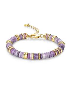 Pulsera de cuentas de piedra natural colorida más vendida para damas, pulsera de piedra simple y exclusiva - Product Image 3