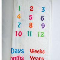 Couverture en polaire tissée super douce de haute qualité pour bébé, personnalisée avec les étapes mensuelles, imprimée sur mesure pour nouveau-né