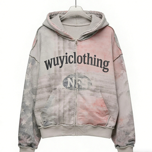 High Quality Vintage <b>Acid</b> Wash Hoodie Men Oversized <b>Drop</b> Shoulder Distressed Streetwear Custom Logo Unisex Hoodies - Product Image 1