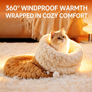 Upgraded sleeping bag cat <b>nest</b> drill hole <b>nest</b> closed cat <b>nest</b> security feeling autumn winter sleeping rabbit fleece cat <b>nest</b> do - Product Image 3
