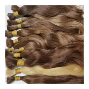 Cabelo Cor Castanha Virgem Cabelo Russo Virgem de alta qualidade Humano Todas as texturas Cutícula Alinhada Cabelo Cru