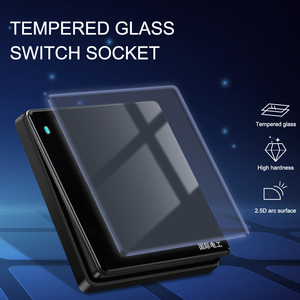 Thiết kế sang trọng đầy đủ Tempered Glass Bảng điều chỉnh sang trọng màu đen Anh tường ổ cắm USB ổ cắm thiết kế mới 1Gang 2gang 3gang 4gang tường chuyển đổi - Product Image 2