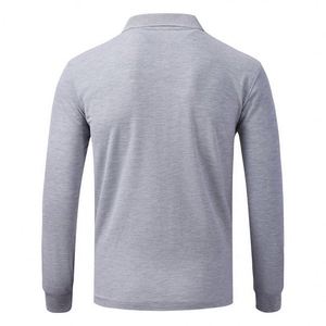 Chemise polo à manches longues en coton et polyester pour homme et femme, avec logo brodé personnalisé, vêtements de travail, 220 g/m², style golf, uni - Product Image 3