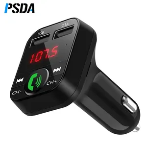 PSDA Car wireless 5.0 FM Transmitter Wireless Adapter Mic Audio Receiver Auto MP3 Player 2.1A Dual USB Fast Charger Car