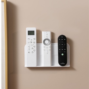 Wall Mobile <b>Phone</b> Holder Bracket Punch-free Mounted Organizer Plug Charging Stand Remote <b>Control</b> Storage Box - Product Image 6