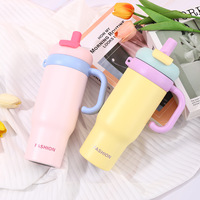 Bouteille isotherme portable personnalisée en acier inoxydable à double paroi avec poignée pour boissons chaudes et froides