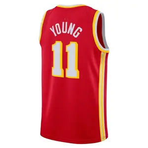 新缝制的美国篮球服亚特兰大 #11 Trae Young #20约翰·柯林斯准备库存批发球衣