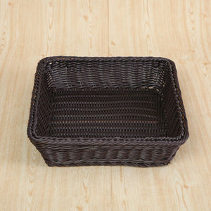 Cesta de bambú tejida a mano, imitación ratán, rectangular, apilable, para uso en la cocina, tamaño M - Product Image 4