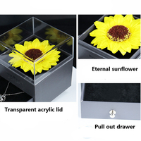 Fête des Mères Saint Valentin Cadeaux de Mariage Eternal You Are My Sunshine Collier Tournesol Avec Boîte