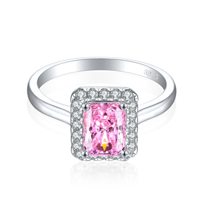 Bague fine étoile du soleil Bagues en argent sterling 925 plaqué rhodium Série <span class=keywords><strong>flamme</strong></span> Bagues de mariage carrées en pierre de zircon - Product Image 4