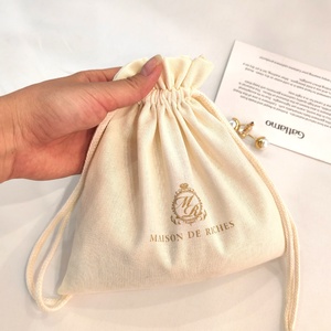 Custom Logo Printed Round Bottom <strong>Cotton</strong> Linen Candle Dust Bag Gift Packaging Drawstring Pouch <strong>Cotton</strong> - Product Image 6