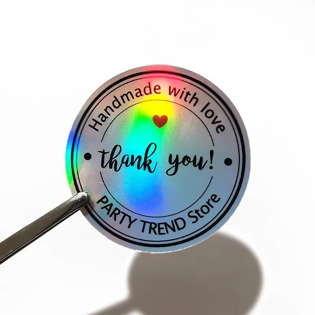 Custom Printed Barcode Holographic Adhesive Sticker Labels Waterproof PVC Vinyl Decals Bulk Order for Packaging Brand Logo