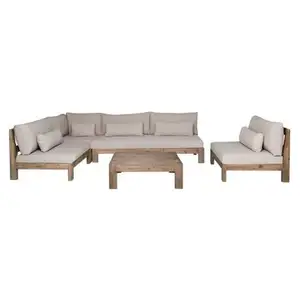 Ensemble de meubles de canapé en bois massif, Style campagnard, avec tissu coussin d'extérieur, location d'événements, fête