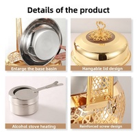 304 Edelstahl Buffet-Wärmer Gold 8L Isolierter Wärmebehälter für Hotel Restaurant Selbstbedienung Speisenwärmer Alkohol-Chafing-Dish