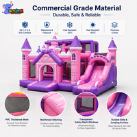 Château gonflable rose Princesse avec toboggan, château gonflable pour enfants, château gonflable commercial pour location de fête