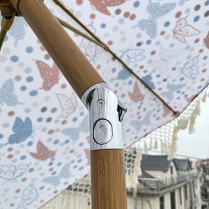 Fantastique luxe crochet patio parapluie en bois glands en coton faits à la main 2.5M <span class=keywords><strong>parasol</strong></span> cordes en macramé parapluie ouvert avec frange - Product Image 6