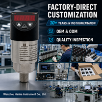 Interruptor de Presión Digital Hidráulico Hanke HK-710 24VDC, 2 Salidas PNP 4-20mA, Acero Inoxidable 316L, IP65 para Equipos Industriales