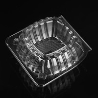 Conteneur jetable en plastique PET pour la restauration rapide, hamburgers, sandwichs, pizzas, gâteaux, à emporter, avec boîte en blister transparente à couvercle en forme de coquille