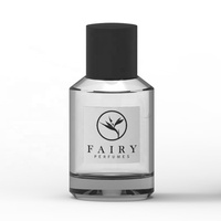 Vente en gros de flacons de parfum en verre vides de haute qualité, 50 ml, avec boîte cadeau blanche et sac en papier