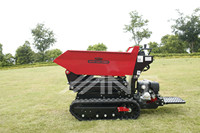 Mini-dumper sur chenilles ANT, chargeur frontal, moteur essence, système entièrement hydraulique, pompe et moteur SAUER-DANFOSS, pour la construction