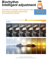 Nouveau simulateur de fenêtre LED intelligente Tuya WiFi, lumière artificielle, intensité variable CCT, bleu moderne, indice de protection IP54