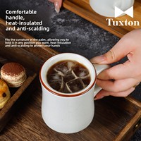 Ensemble tasse à café en céramique, tasse à latte et soucoupe, design moderne minimaliste de couleur unie, vente en gros