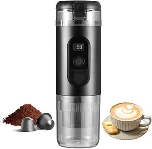 Stainless Steel Portable USB-Powered 2-in-1 Espresso <b>Coffee</b> Maker 20Bar High Pressure Pump Programmable Temperature Control - Product Image 1
