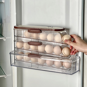 กล่องเก็บไข่หลายชั้นพร้อมฝาปิดสำหรับใช้ในตู้เย็นในครัว - Product Image 3
