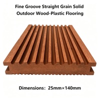 Revêtement de terrasse extérieur en WPC massif à grain droit et rainures fines 140mmx25mm pour jardin, patio et cour arrière – Revêtement composite écologique