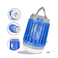 Lampe torche anti-moustiques 3-en-1 violette, étanche IP44, lampe solaire anti-insectes LED, lampe de camping intérieure/extérieure